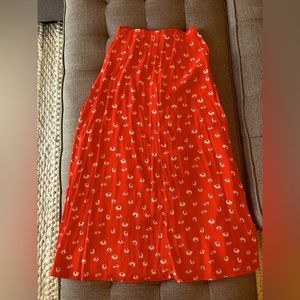 Wilfred Midi Skirt - Red Floral